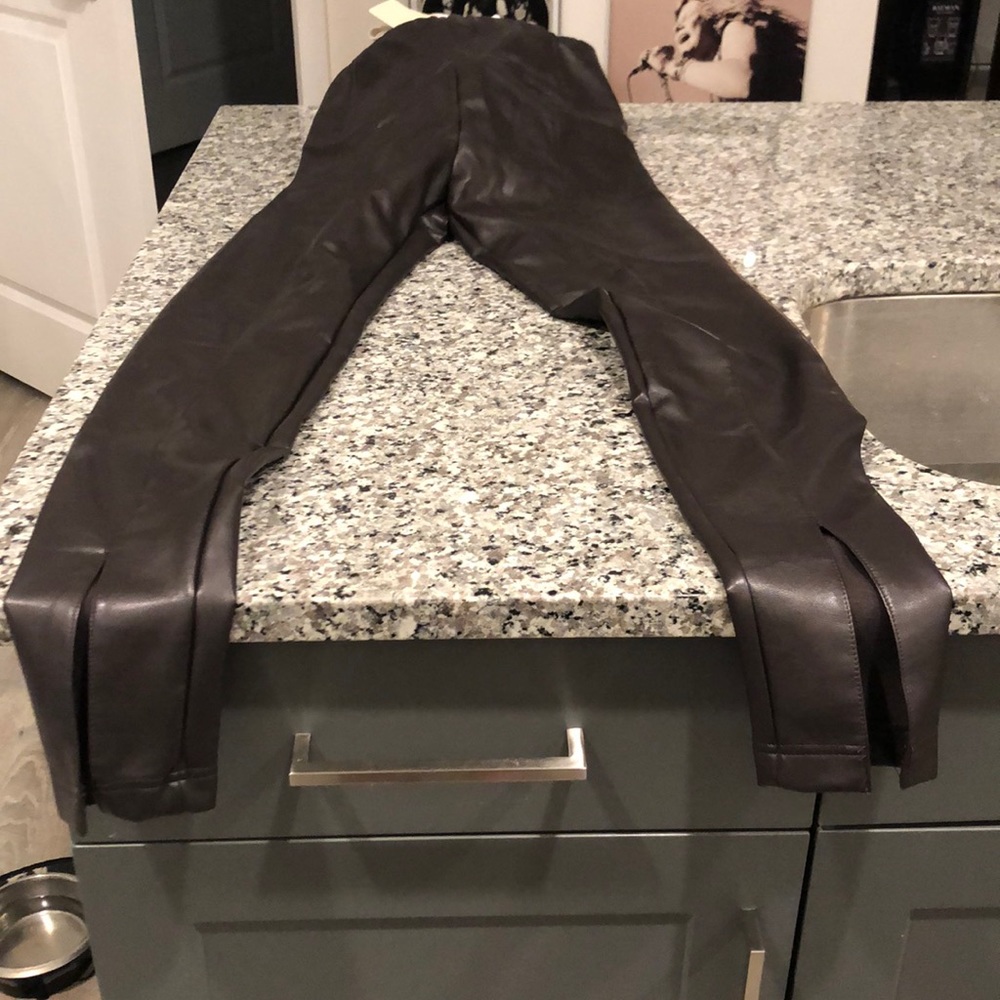 RD style leather leggings in wine